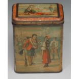 Advertising, Carr & Co - an early 20th century rounded rectangular pictorial biscuit tin, The Ice