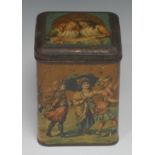 Advertising, Carr & Co - an early 20th century rounded rectangular pictorial biscuit tin, The