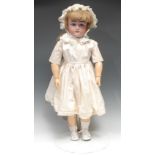 A Simon & Halbig (Germany) bisque head and ball jointed painted composition bodied doll, Jutta mold,