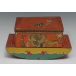 Advertising - an unusual 20th century novelty toffee tin in the form of Noah's ark, the sides