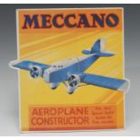 Advertising, Meccano - an early 20th century shaped rectangular cardboard point of sale display,