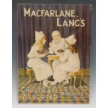 Advertising, Macfarlane Lang's - an early 20th century rectangular pictorial showcard, depicting a