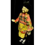Puppetry - a mid-20th century marionette puppet, in the form of a Chinese Emperor, sculpted and