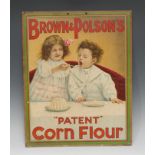 Advertising, Brown & Polson's - a 19th century rectangular pictorial showcard, depicting a pair of