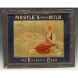 Advertising, Nestle - an early 20th century rectangular pictorial showcard, depicting a young female