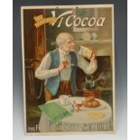 Advertising, Vi-Cocoa - an early 20th century rectangular pictorial showcard, depicting an elderly