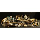 Boxes and Objects - a gun cleaning kit; pair of 19th century horse hames; lacquer Russian dolls;