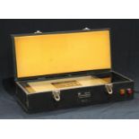 An electrical UV Exposure Unit, model RS 555-279, Made in UK, hinged black case with printed sheet