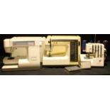 Sewing Machines - a retro 1980s New Home Memory Craft 6000 sewing machine; another Memory craft