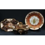 A German Kaiser porcelain Siam pattern circular charger, printed with a dancing couple and