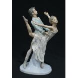 A Spanish Nao, by Lladro, porcelain figure group, The Ballet Dancers, in the manner of Nureyev and