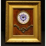 A 19th century Aesthetic Movement wall clock, enamel dial, 38cm x 32cm