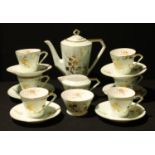 A Japanese Noritake gilt decorated coffee set for six