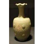 An Oriental green crackle glazed vase, 29cm high