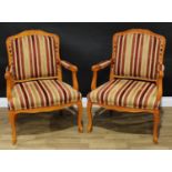 A pair of Louis XVI style armchairs (2)