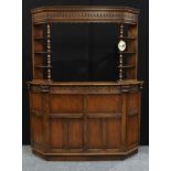 An Old Charm style bar, of traditional English public house design, 205cm high, 167cm wide