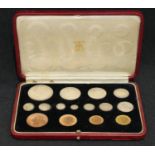 Coins - a 1937 George VI Specimen coin set, comprising of fifteen coins from a Crown to a