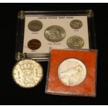 Coins - World: USA, American 1927 silver Liberty dollar, (1); United States Mint Coins, 1960-1965,