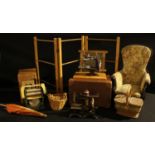 Toys - a Knights Head precision model miniature mangle, boxed; a childrens miniature sewing machine,