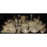 Glassware - cut crystal including Stuart, comprising vases, decanters, pedestal bowls, bowls etc (