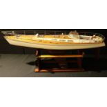 A Marina Modelling 1:12 scale scratch built radio controlled speed boat, Topaz, 100cm long,