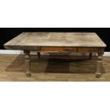 Barn Salvage - a 'Victorian' estate made table, of unusual vernacular composition, rounded