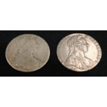 Coins - two silver Maria Theresa thaler coins