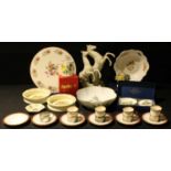 Ceramics - a Royal Worcester Herbs pattern shaped serving bowl; a part set of silver mounted Aynsley