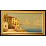 Continental School (20th century) Italian Coastal Scene indistinctly signed, oil on canvas, 29.5cm x