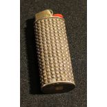 A silver cigarette lighter sleeve, marked 925