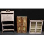 An Arts & Crafts style painted student's bureau bookcase, 136.5cm high, 70cm wide, 22cm deep; a