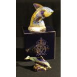 A Royal Crown Derby paperweight, Guppy, exclusive edition 394/2500, gold stopper, certificate,