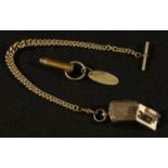 A graduated Albert chain, with cased seal; a bullet key fob (2)