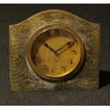 An early 20th century tortoiseshell and silver pique easel clock, c.1915