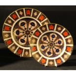 A Royal Crown Derby 1128 pattern plate, 27cm; another, 21.5cm plate; both first quality (2)