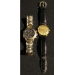 An Accurist alarm chronograph multi dial wristwatch; a Timex wristwatch (2)