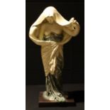 A large terracotta figure of a classical nude, picked out in polychrome, 62cm high