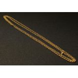 A 9ct gold muff chain, 172cm long, 67.1g