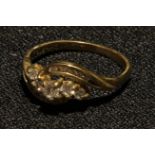 A 9ct gold diamond ring, 2.1g gross