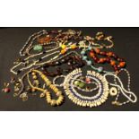 Costume and Decorative Jewellery - an African tribal cowrie shell and beadwork necklace; a