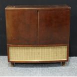 A retro mid-20th century Bush radiogram, Garrard turntable, tpye SRG86, 96cm high, 97cm wide