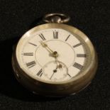 A silver pocket watch, Chester 1889