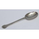 A Charles II silver Trefid pattern spoon, rat tail bowl, the terminal initialled W over RK, 19cm