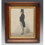 English School (mid-19th century) Portrait of a Gentleman, full-length and in profile, wearing a