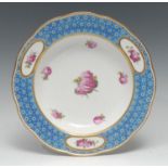 A Derby shaped circular soup plate from the Duke of Northumberland service, painted possibly by