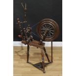 Frank Pratt of Derby - a spinning wheel, turned spindles and supports, 87cm high Provenance: