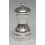 An Elizabeth II silver pepper grinder, 10.5cm high, London 2004