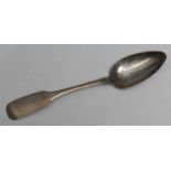 A Scottish Provincial silver Fiddle pattern teaspoon, possibly J. McIver, Fochabers, c.1830