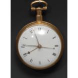 A George III 18ct gold open face pocket watch, by Elliott, London, verge fusee movement numbered