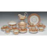 A Derby part tea and coffee service, comprising eight coffee cans, three teacups, six saucers,